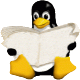 Tux reading